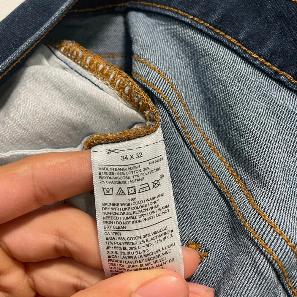 Banana Republic Mens Travel Jeans Skinny Fit Dark Wash Denim Pants 34x32